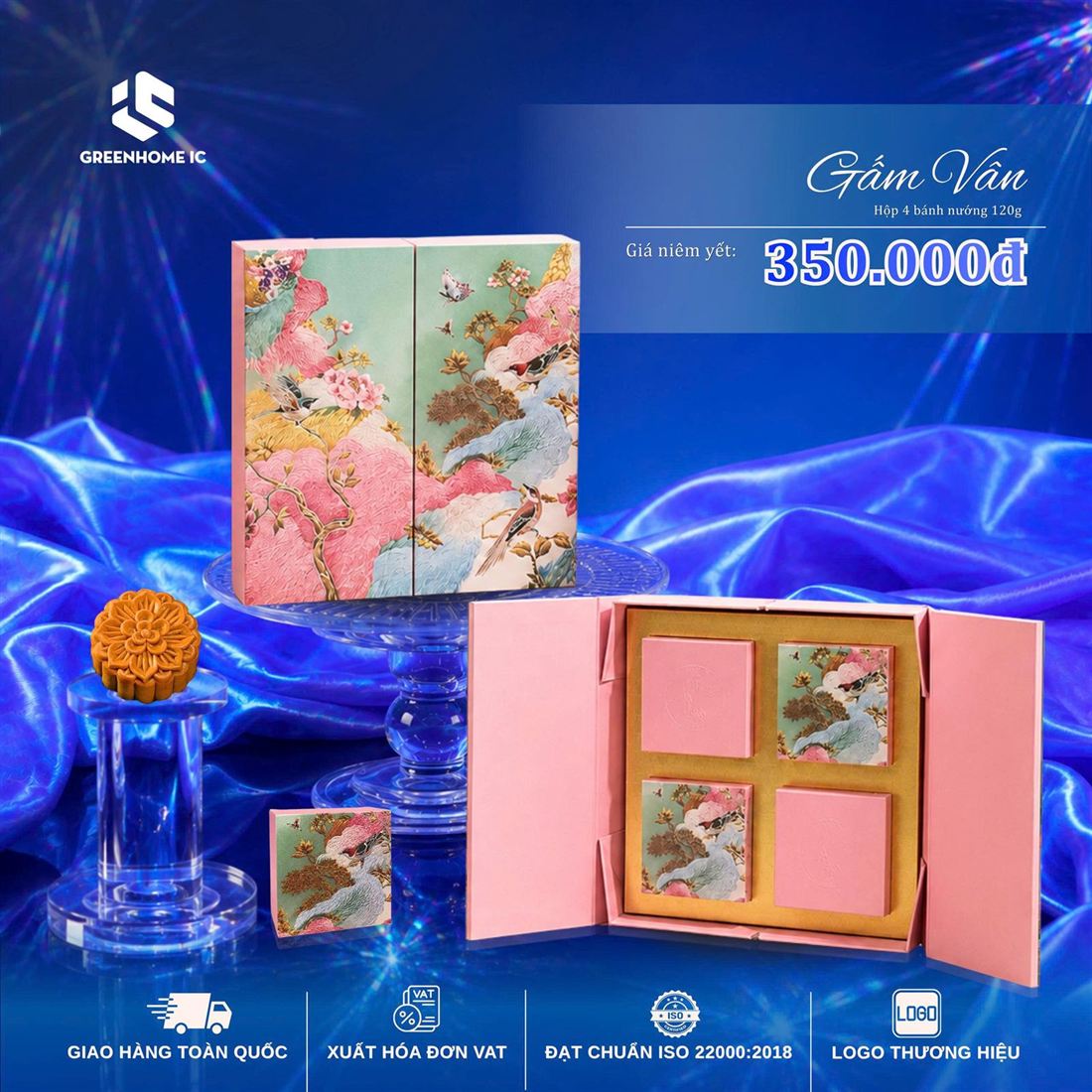 Hộp quà Trung Thu Gấm Vân 350.000đ